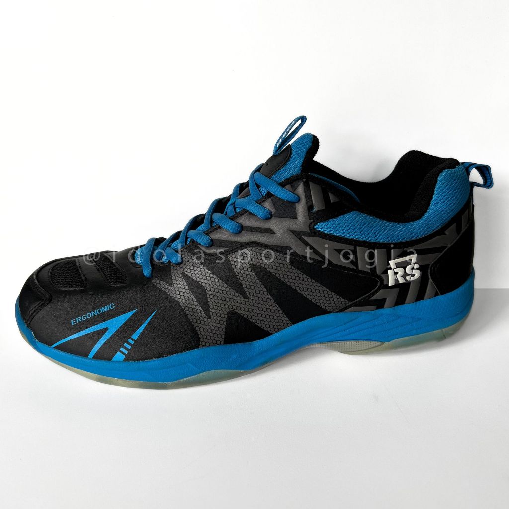 Reinforce Speed RS JF 864 Hitam/Biru Sepatu Badminton