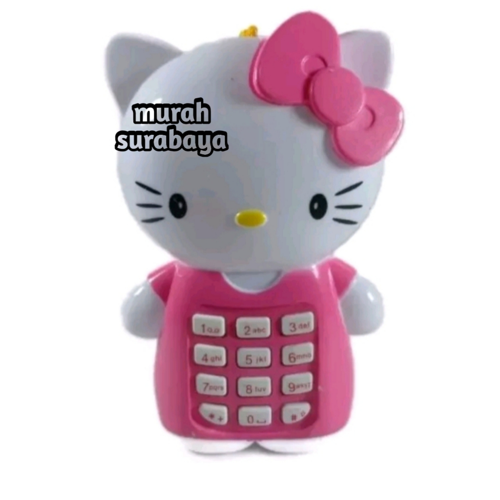 Mainan Anak Phone Hello Kitty Ada Suara Dan Lampu 3687 Murah Menggunakan Baterai | Mainan Anak Telep