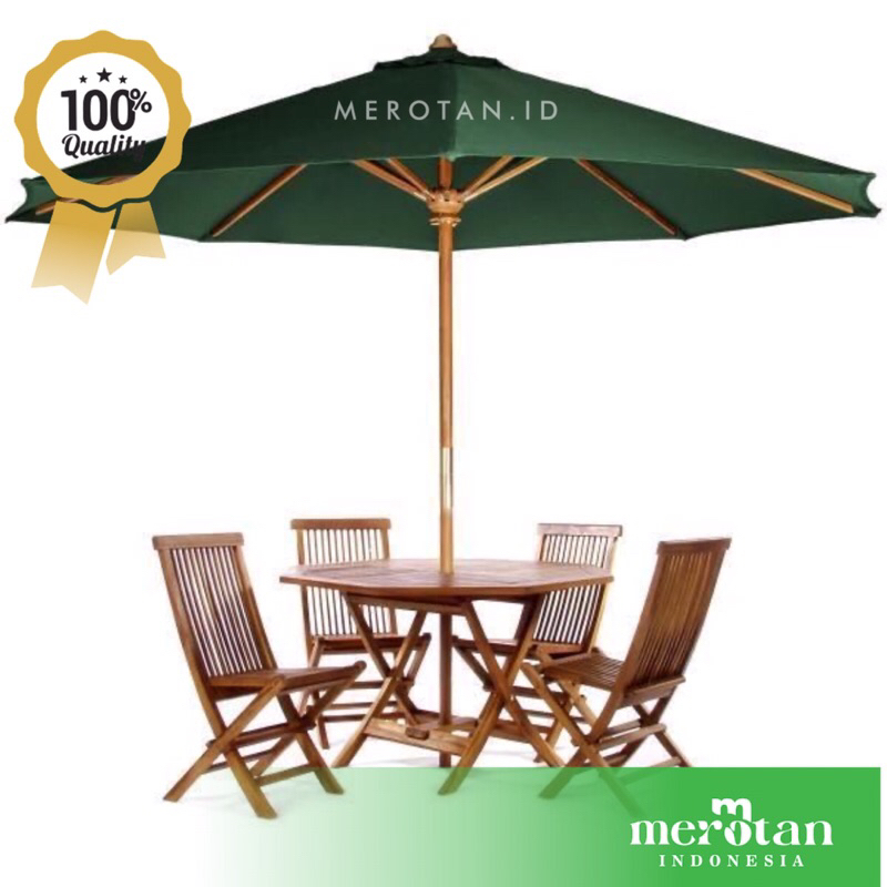 Set Kursi Lipat Meja Payung Garden / Kursi Taman / Kursi Meja Payung