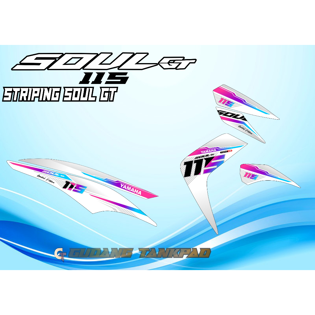 STICKER STRIPING MOTOR SOUL GT VARIASI YAMAHA MIO SOUL GT RAINBOW SOUL GT 115