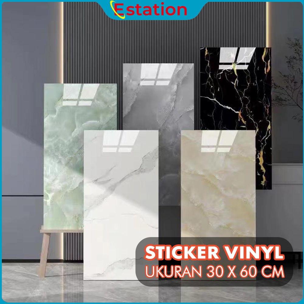 Estation  - Wallpaper dinding VINYL Marble 30 x 60 cm / Lantai Vinyl Marbel Granit / Stiker Lemari