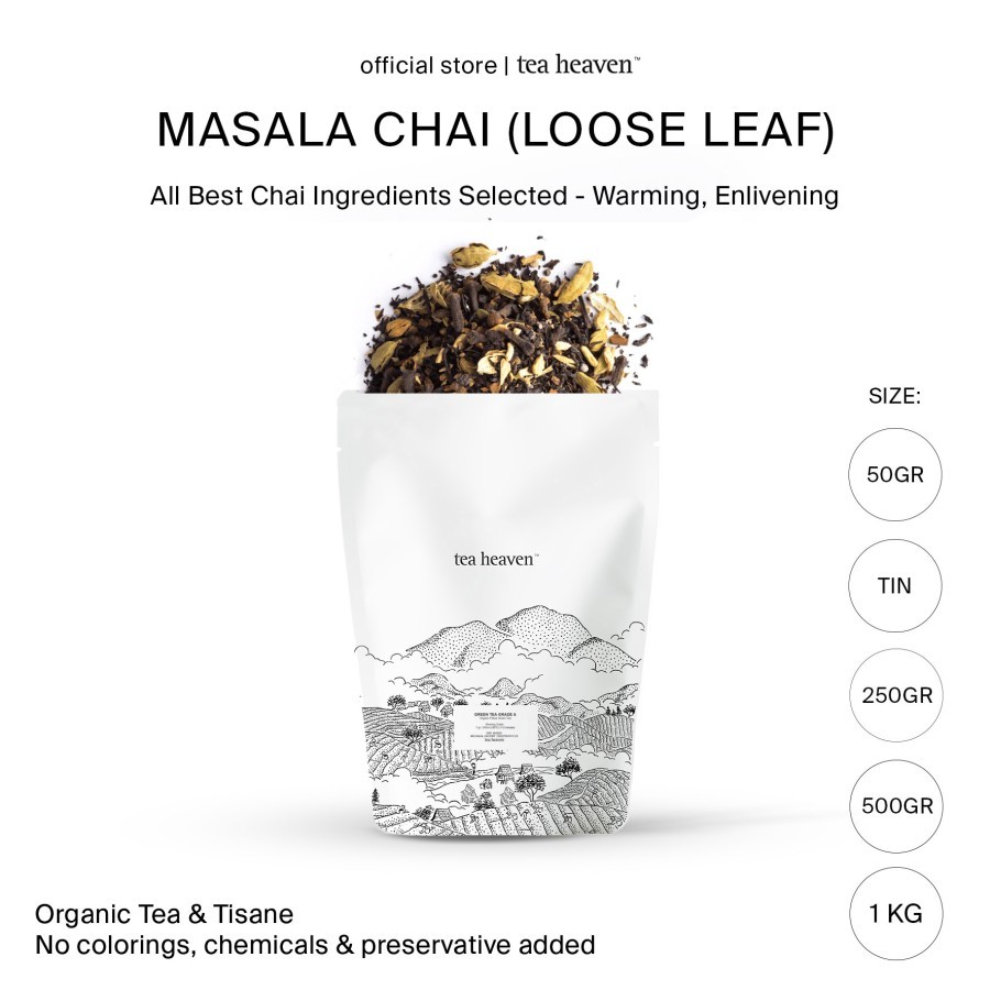 

Chai Tea Masala Indian Black Tea Loose Leaf Premium Grade- Teh Rempah India Herbal Kiloan