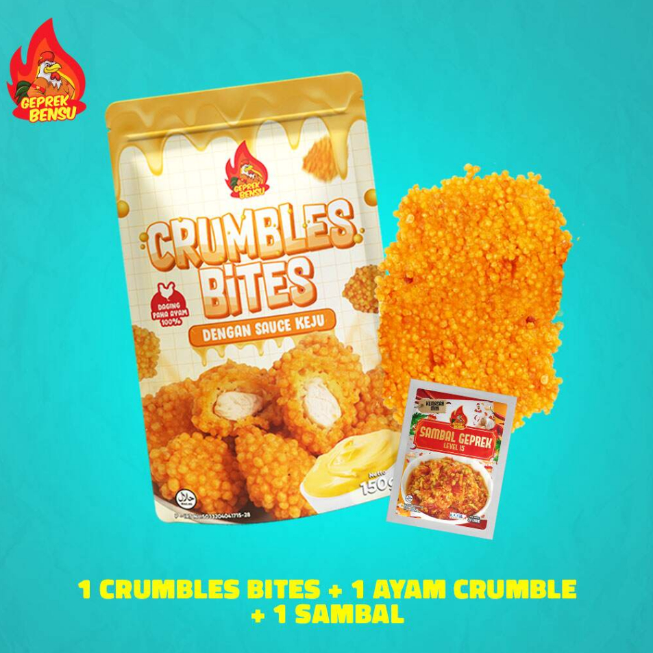

Terkini Crumble Bites + Ayam Crumble + 1 Sambal Sachet Geprek Bensu 20gr