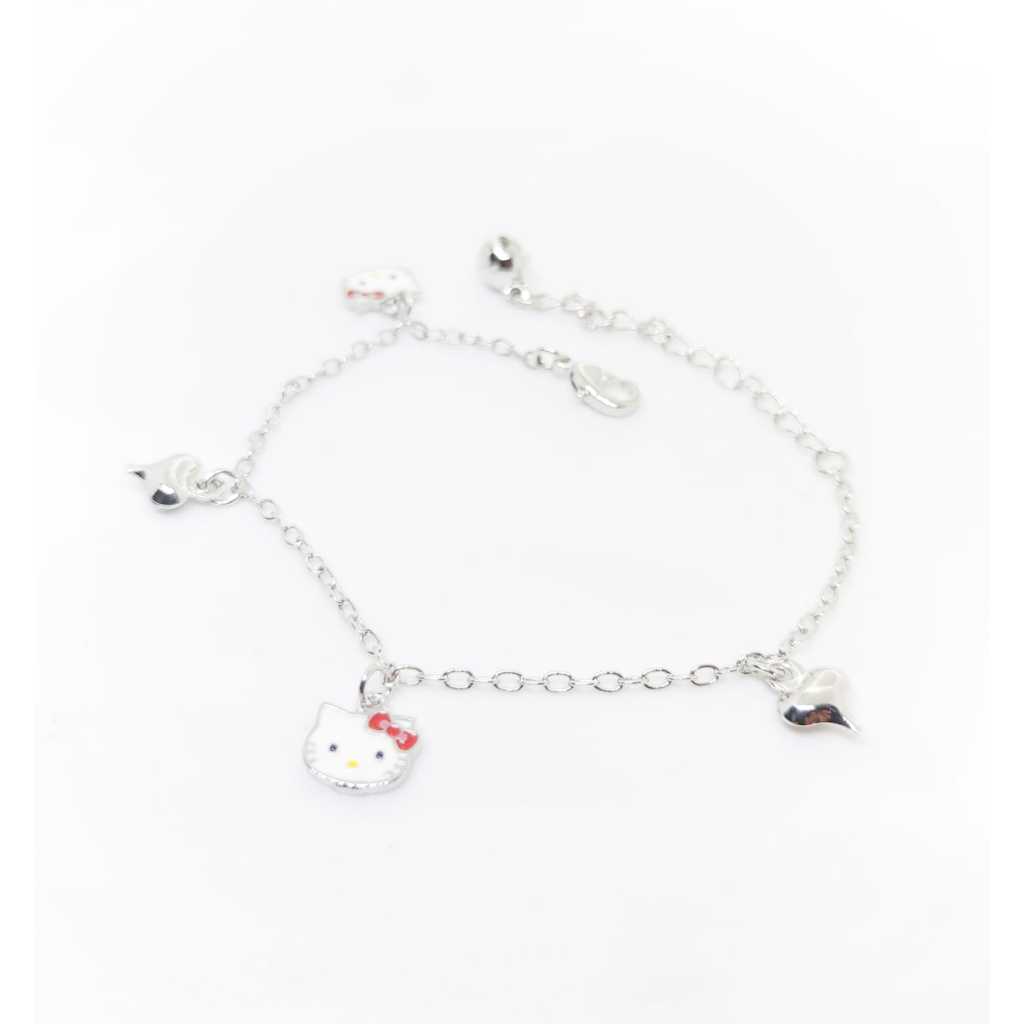 Gelang Tangan Wanita Dewasa Gelang Tangan Rantai Anti Karat Motif Kitty Pita Love 1359