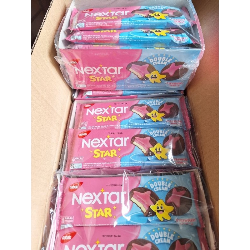 

New Nextar Star Double Cream Rasa Strawberry Vanilla ( 1box isi 10pcs