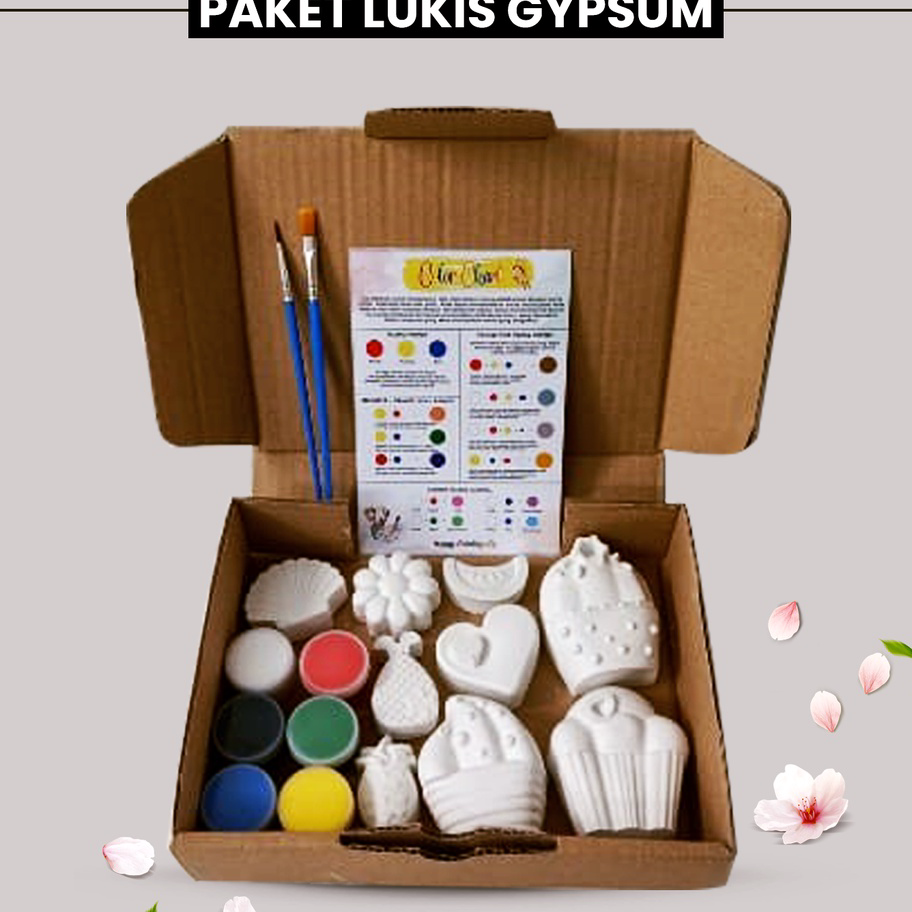 

Ready Stock Patung Lukis Paint Gypsum Set Melukis Anak Lengkap Mewarnai DIY Mainan Anak Dengan 6 Pcs Cat Air Dan 2 Pcs Kuas Lukis