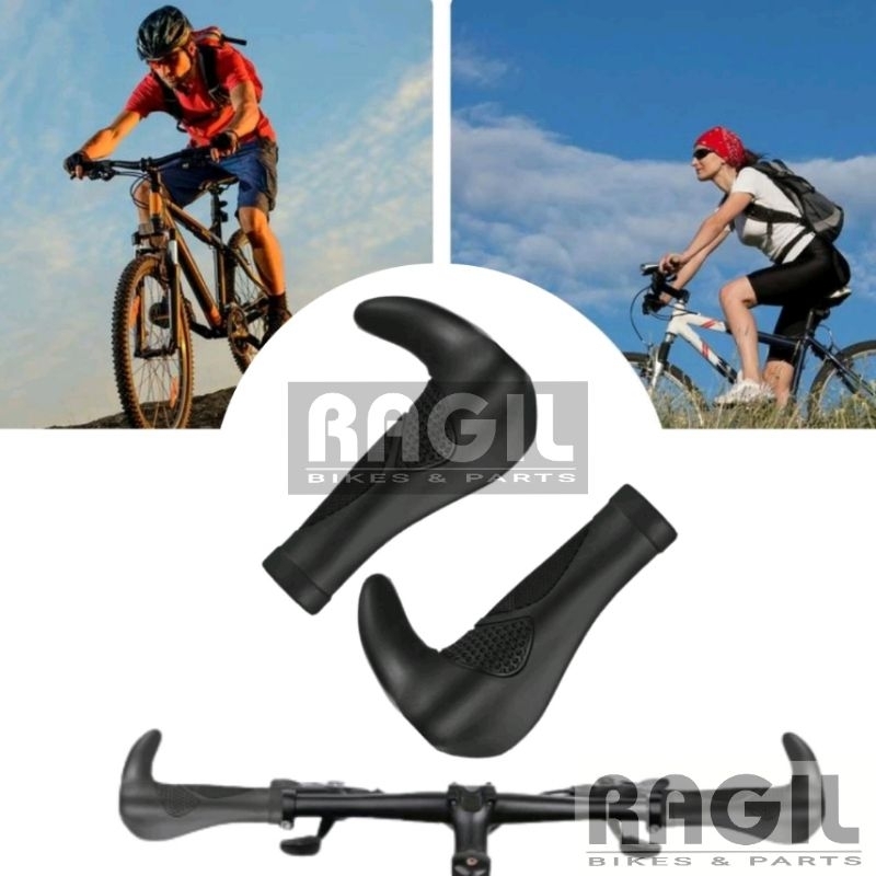 HANDGRIP STANG SEPEDA TANDUK HANFAT HAND GRIP ERGONOMIS MTB LIPAT SELI FEDERAL FIXIE BMX HANDLEBAR K