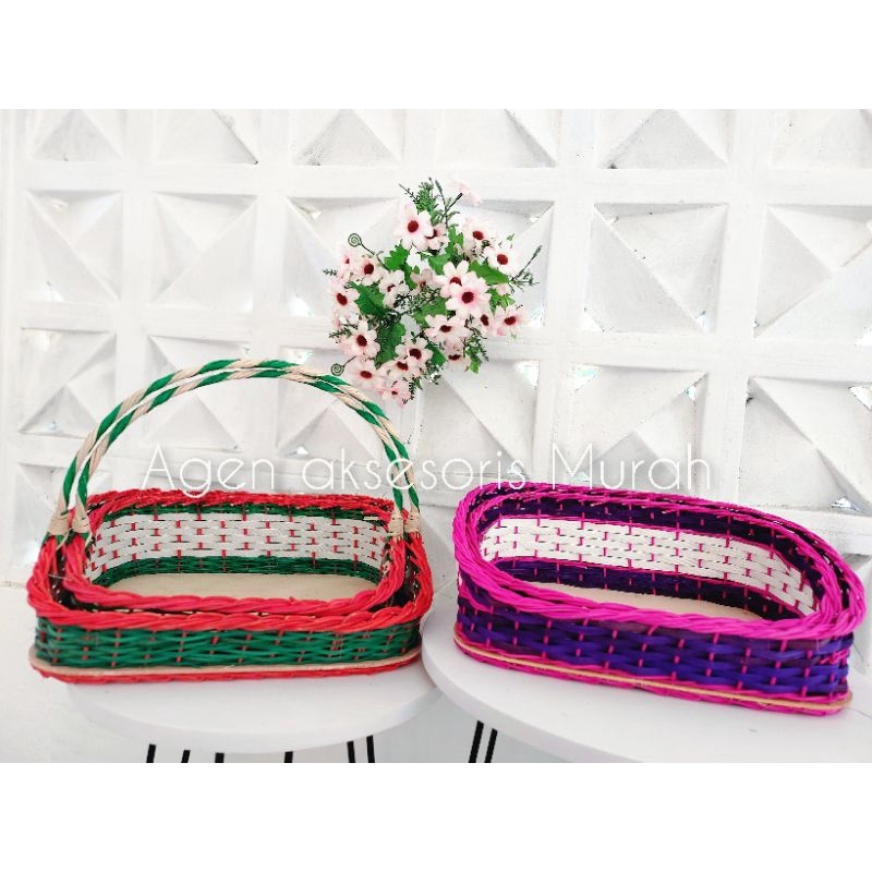 

Kotak Keranjang rotan Sandaran warna 1 set isi 2 Box Parcel