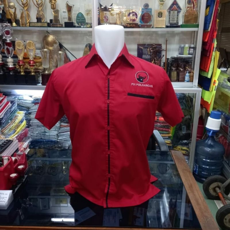 Kemeja PDI Perjuangan PDIP BAJU PDIP / ATRIBUT PARTAI / PDIP / PDIPERJUANGAN / PDI