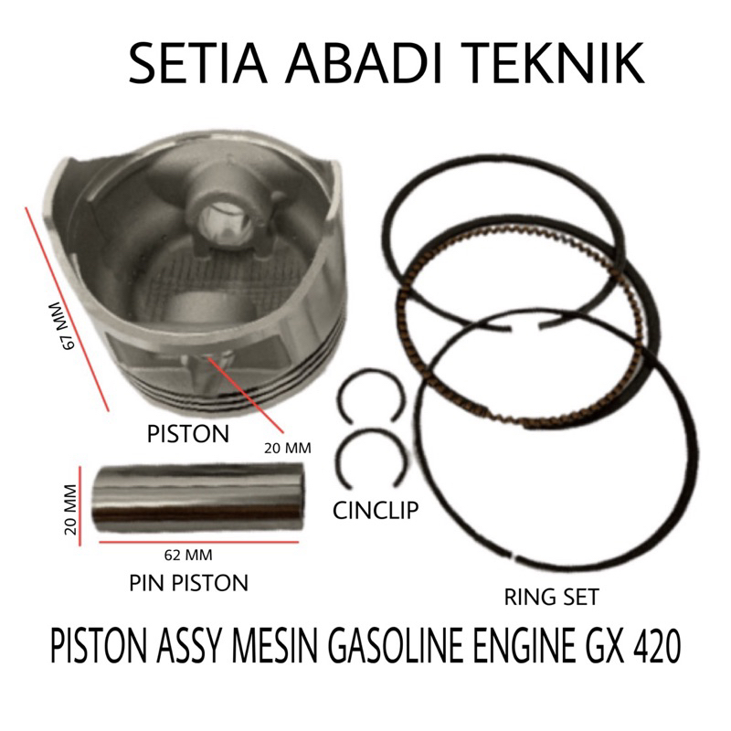 Piston GX 420/Piston GX 420 Standard/Piston Assy GX 420 Standard/Piston Set GX 420 Standard