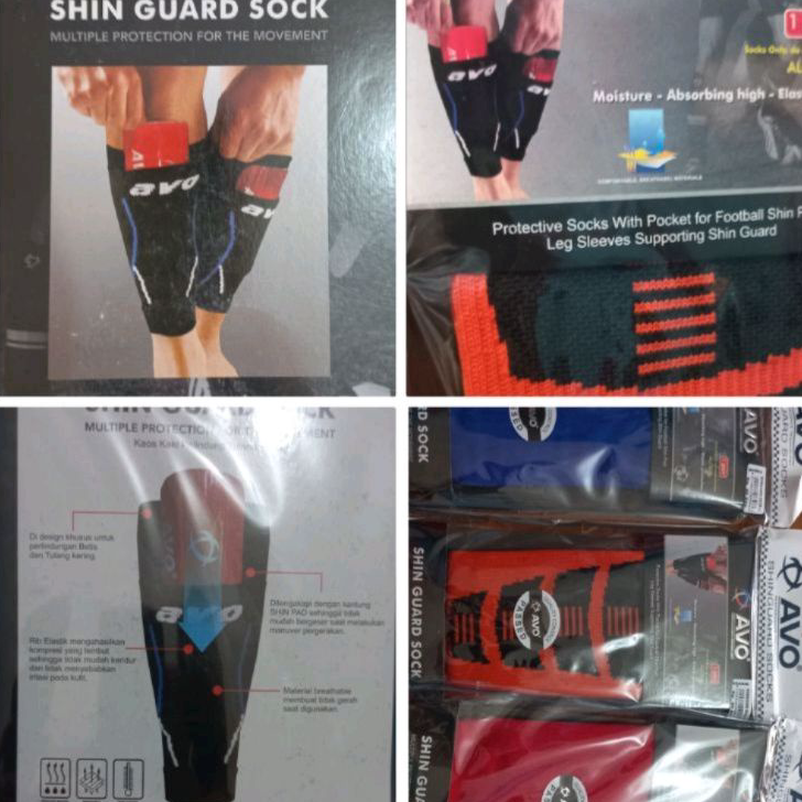 New Shin Guard socks AVO original | kaos kaki deker | kaos kaki pelindung betis dan tulang kering.