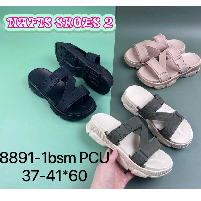 Sendal Selop Wedges Jelly HYS NEW 8891-1/Sendal Karet Kekinian