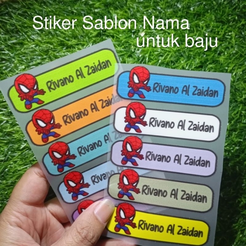 

stiker sticker sablon setrika custom nama anak