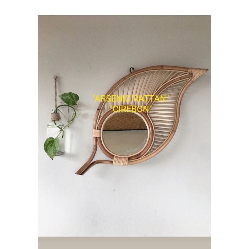 Cermin Kaca Rotan Alam Minimalis Terlaris
