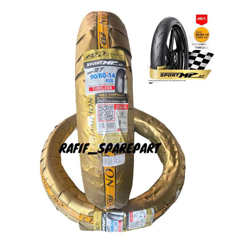 BAN FDR SPORT MP27 RING 14 UKURAN 90/80-14 BAN FDR SOFT COMPOUND SPORT MP27 90 80 14 MATIC RING 14