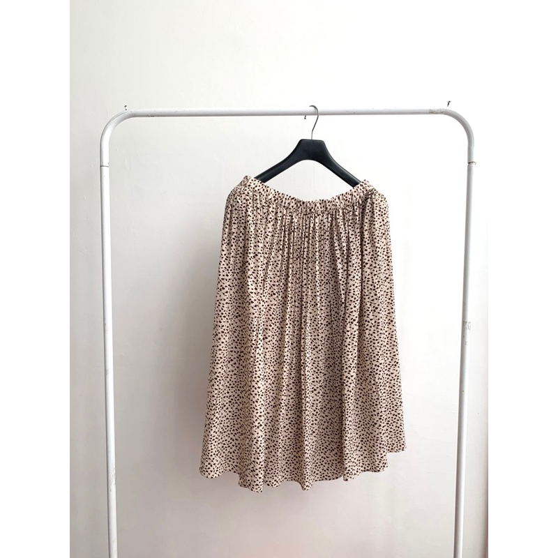 (preloved) Rok plisket motif macan no brand