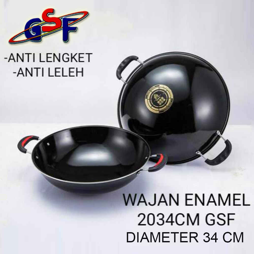 WAJAN ENAMEL GSF 34CM  ANTI LENGKET / WAJAN ENAMEL KUPING GSF 34CM ANTI LECET