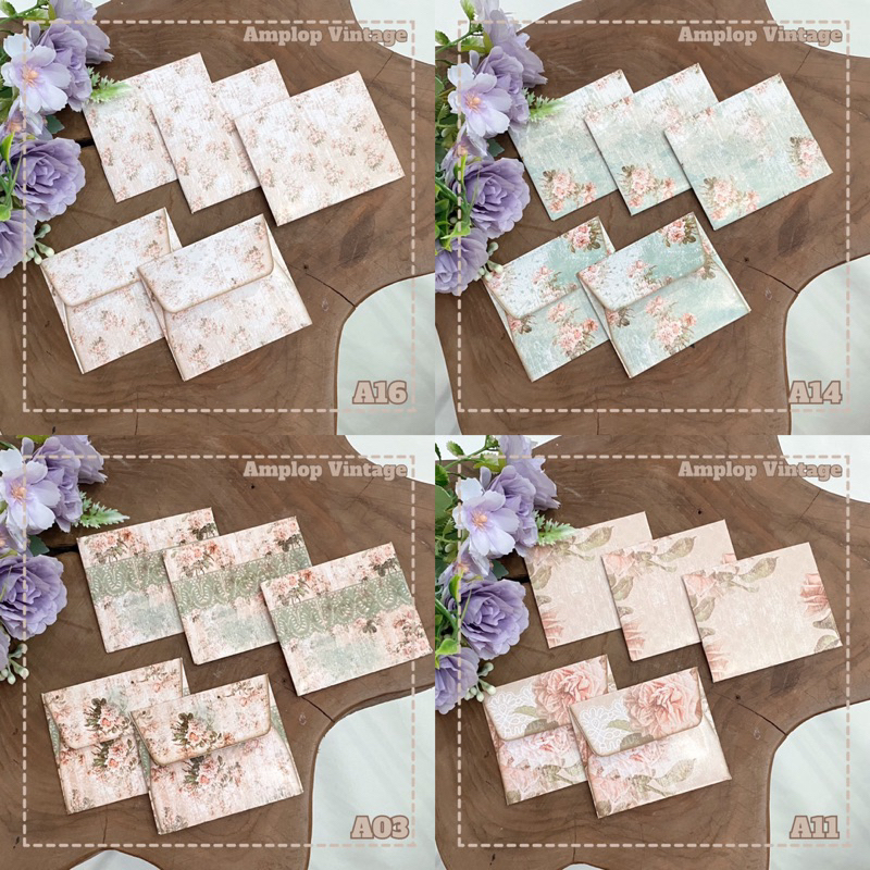 

Amplop vintage (ISI 10 pcs), Amplop Aesthetic, Amplop Shabby, Amplop Serbaguna Motif Bunga