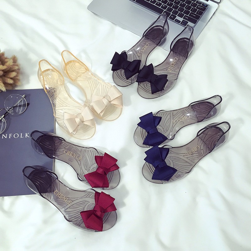 GUVDIV Geïmporteerde Vrouwen Jelly Schoenen food jeli food Wanita Sandal Hitam Sendal