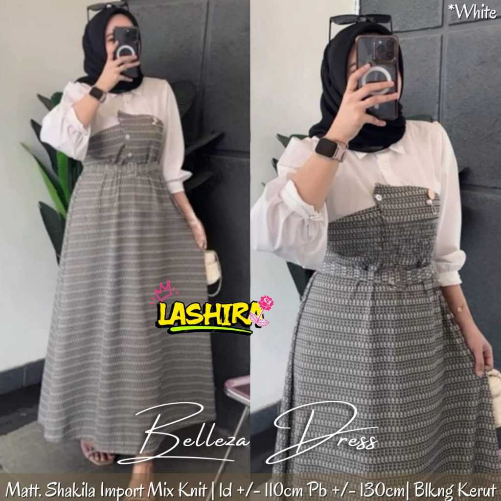 beleza midi dress jumbo ld 110 dres pakaian baju longdress panjang kaos salur big size xxxl bigsize 