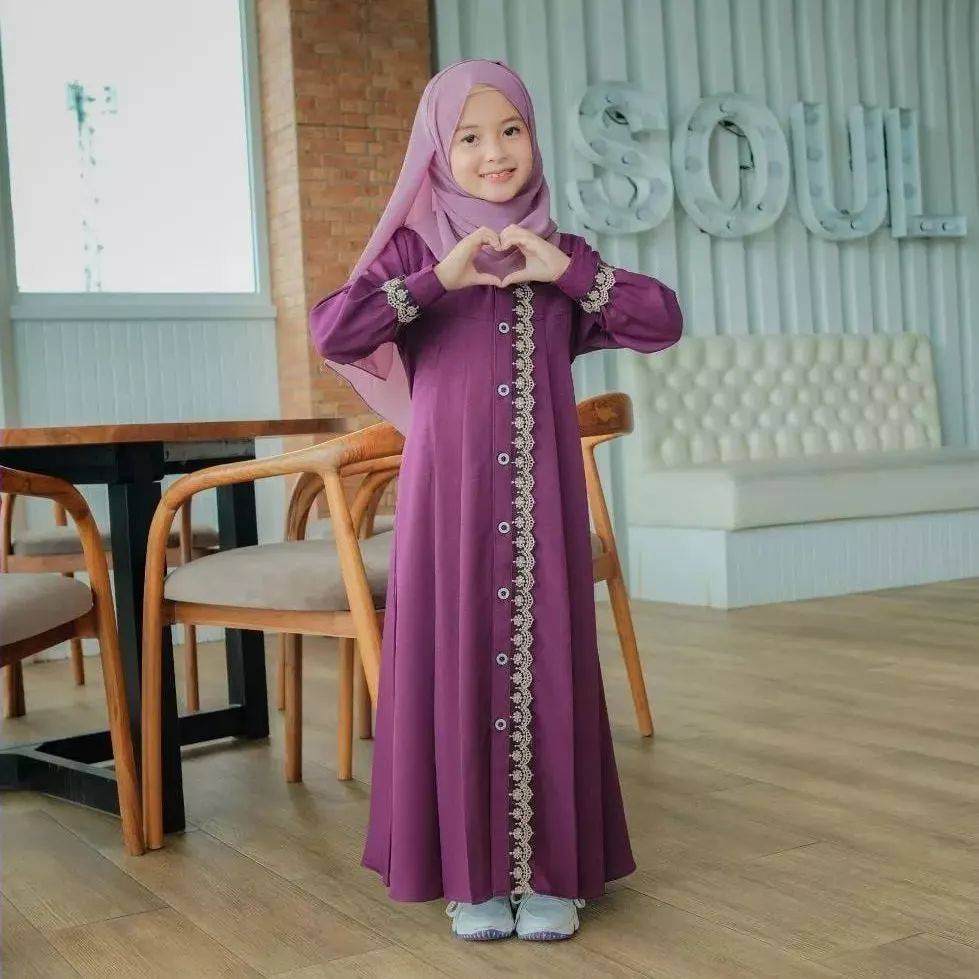 Gamis Anak Perempuan Raya Dress Kids Umur 9-12 Tahun Baju Pesta Anak Muslim Gaun Pesta Anak Muslim Gamis Pesta Anak