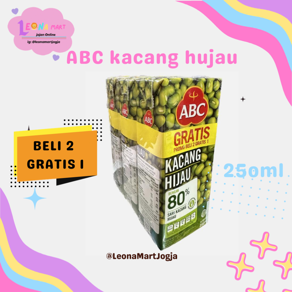 

BELI 2 GRATIS 1 ABC sari kacang hijau 250ml
