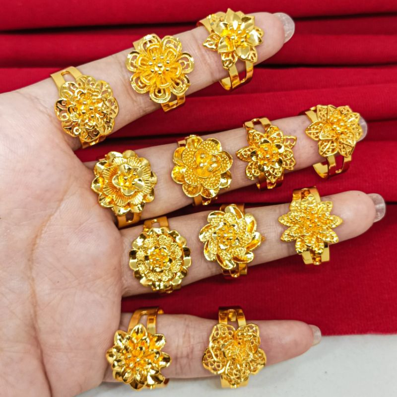 cincin kendari dubai xuping tembaga motif kecil model bunga cantik gaya elegan dan modis