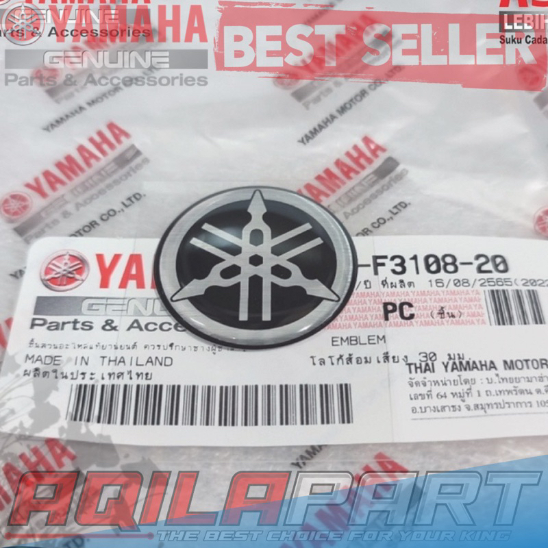 EMBLEM PANEL TAMENG DEPAN THAILAND MIO SPORTY SMILE SILVER ORIGINAL YAMAHA