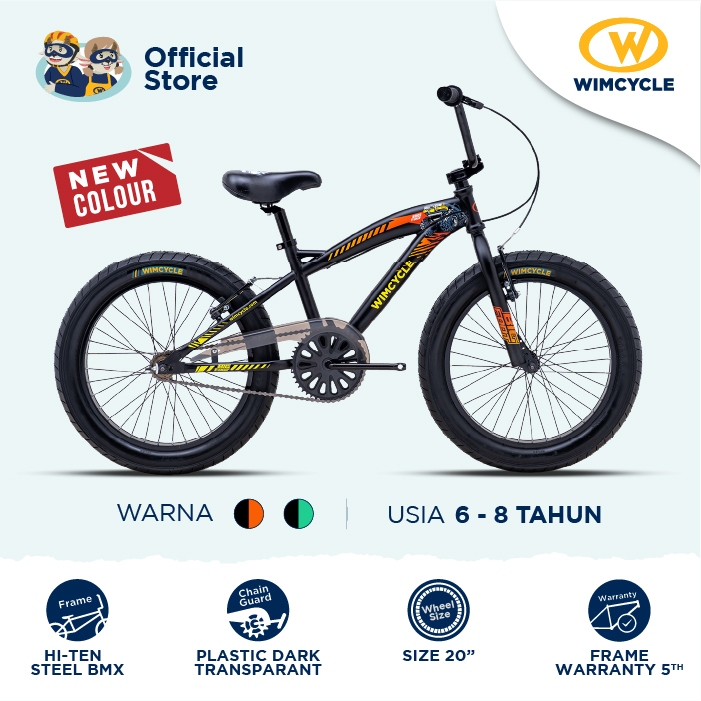 Sepeda Anak BMX Wimcycle Big Foot 20" Road Series - Black Red