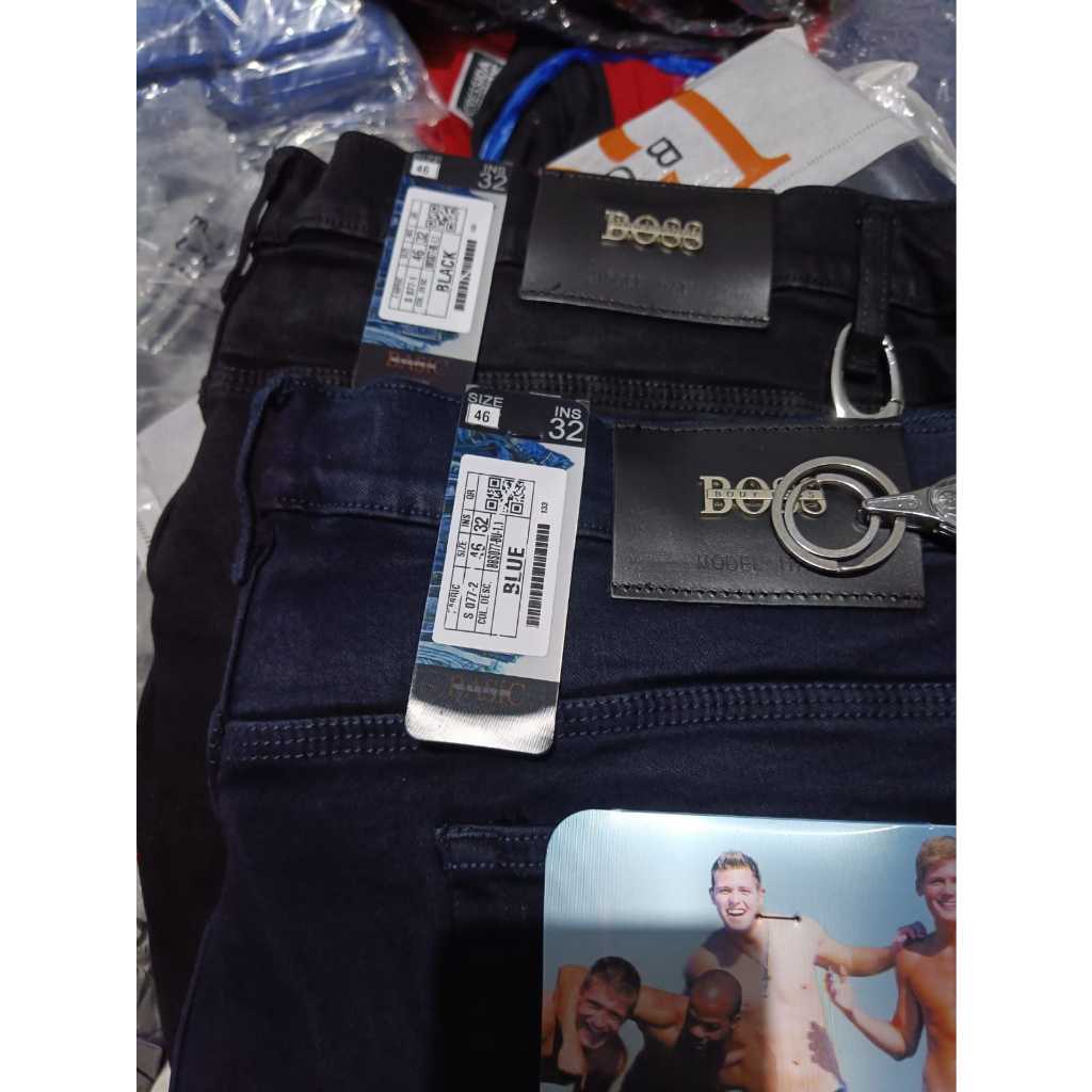 SURABAYAOS17 - BodyBoss Celana Soft Jeans Panjang Pria Super Jumbo Size 56 54 52 50 48 46 Model Regu