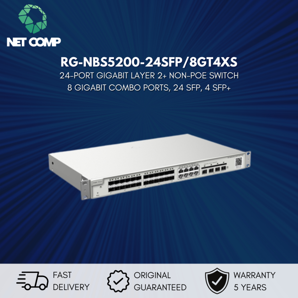 RG-NBS5200-24SFP/8GT4XS Ruijie Reyee L2+ 24 Port Managed Switch