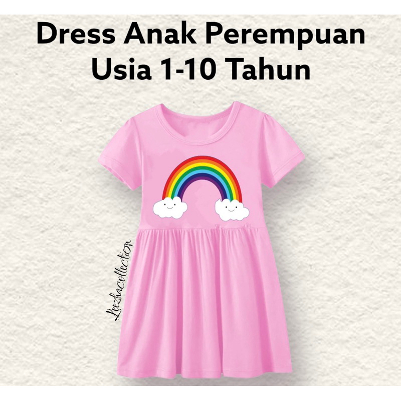 Dress anak perempuan Pelangi usia 1-10 tahun/daster anak model