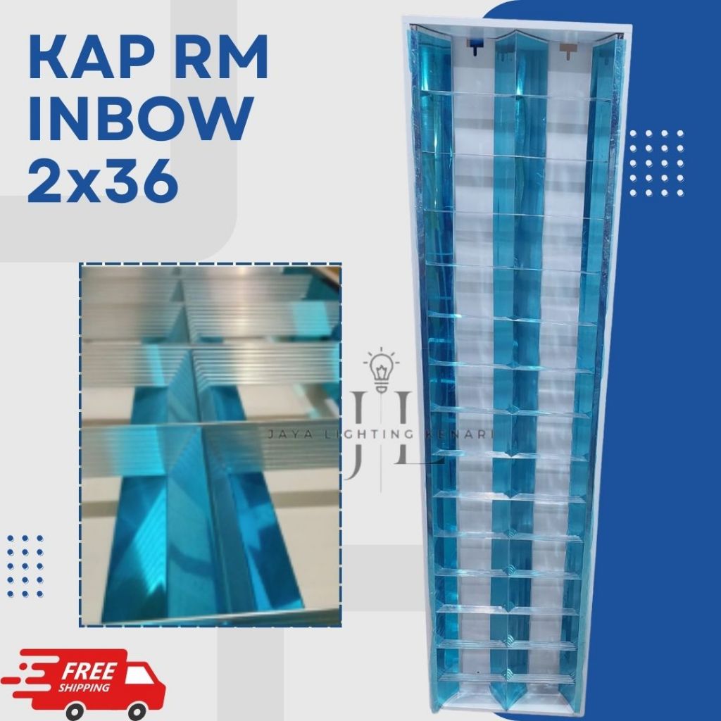 KAP RM 2x36 TL T8 + SET LED 16W PHILIPS / KAP LAMPU RM 2x36