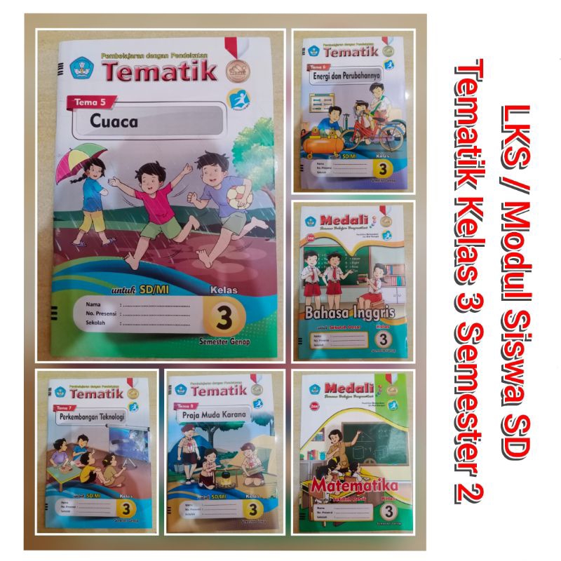 LKS SD Kelas 3 Tema 5678 Semester 2 Kurikulum k13 Modul Siswa Medali Tematik Kelas 3