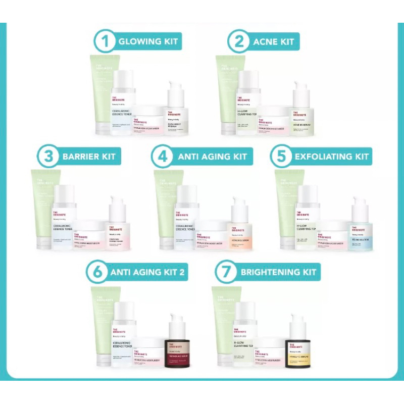 SPECIAL BUNDLE 5in1 The Originote Paket Skincare Facial Wash Toner Serum Moisturizer - ACNE KIT, GLO