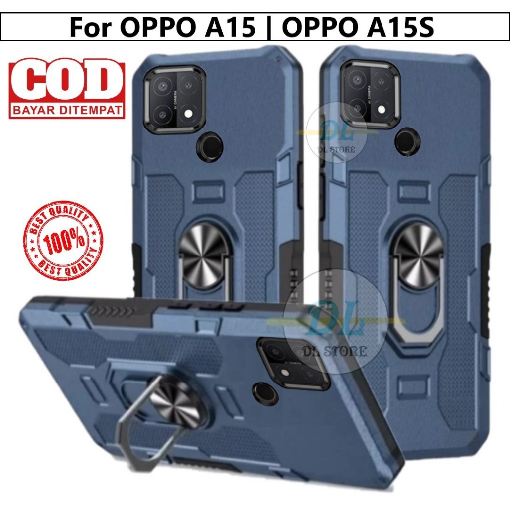 Casing Untuk Oppo A15 | Oppo A15s Hard Case Ring Armor Robot Case Kickstand Hybrid/Ring Holder