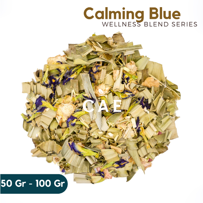 

CALMING BLUE | Herbal Blend Lemongrass Ginger Pandan Butterfly Pea Premium 50 Gram - 100 Gram