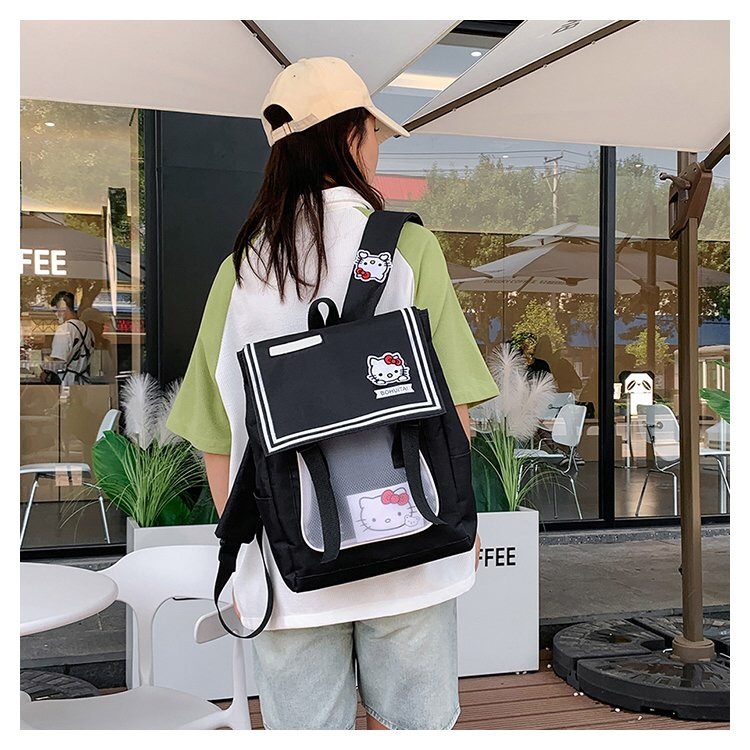 BJ62395 - BLACK/BEIGE TAS RANSEL WANITA CHIBAO FASHION KOREA CHINA IMPORT MODIS ELEGAN TERMURAH TERL