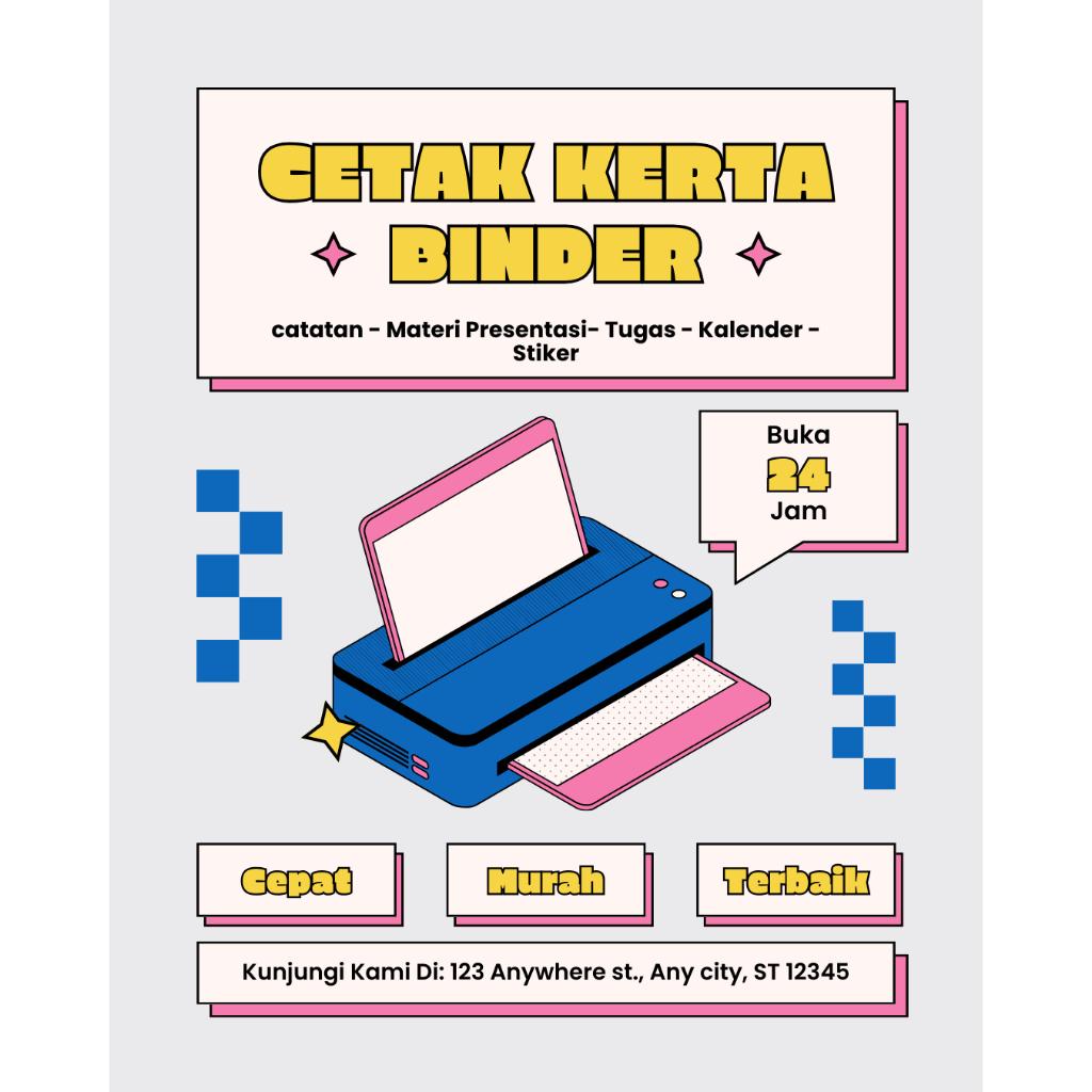 

Cetak kertas Binder B5