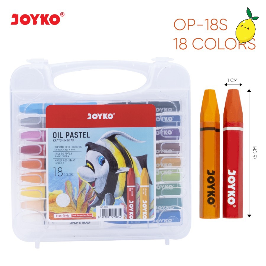 

Crayon Oil Pastel Joyko OP-18S / Krayon Minyak 18 Warna