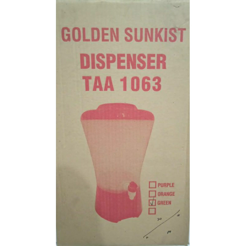 Dispenser air minum plastik Golden Sunkist