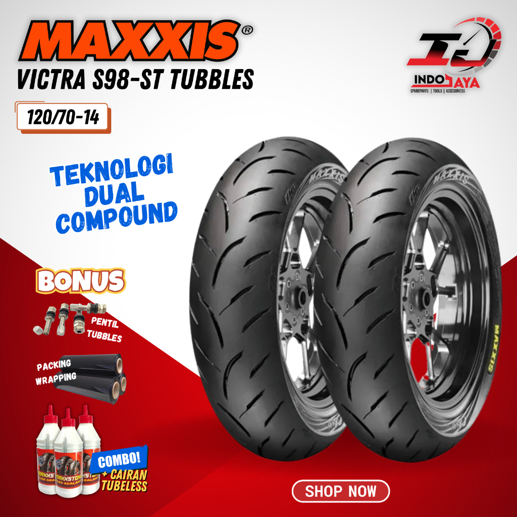 [BAYAR DI TEMPAT] MAXXIS VICTRA 120 / 70 - 14 / BAN MAXXIS 120/70-14 / 120-70-14 TUBELESS BAN LUAR /