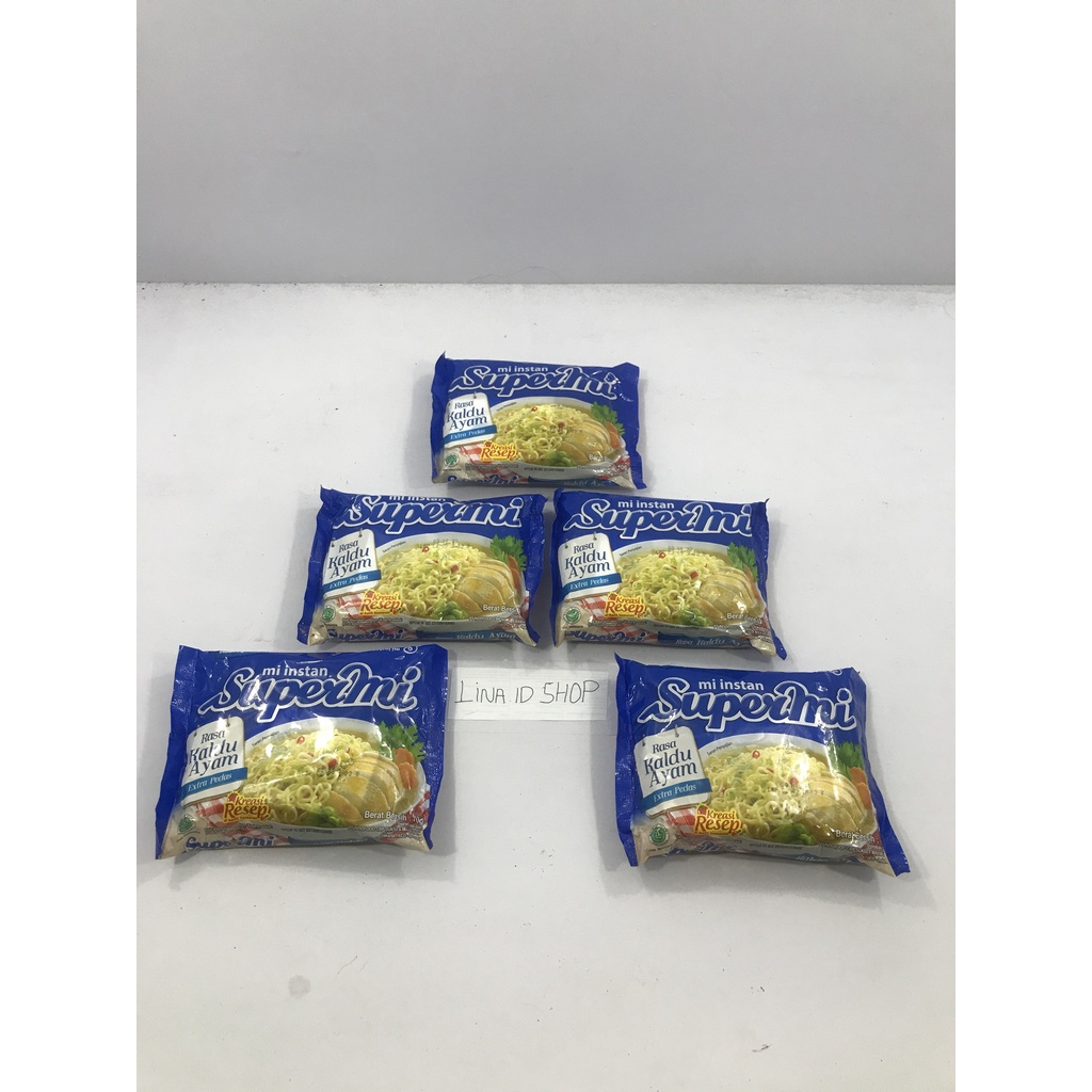 

5 Bungkus - Supermi Mi Instan Rasa Kaldu Ayam Extra Pedas / Kreasi Resep Dibalik Kemasan Isi 70gr isi5