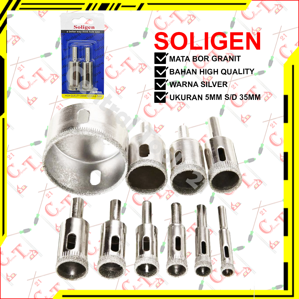 Mata Bor Kaca Soligen Matabor Granit Keramik 5MM - 35MM Alat Pembolong