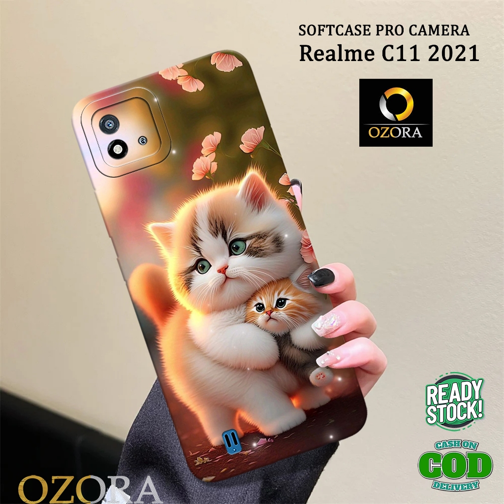 OZORA - Softcase Hp REALME C11 2021 Terbaru - Fashion Case KUCING - Case Hp REALME C11 2021 - Casing