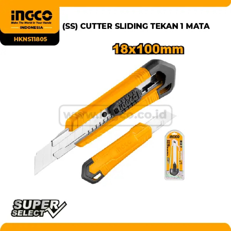 

Pisau Cutter Ingco Besar/ HKNS11805 Tajam Awet