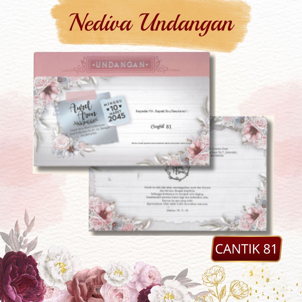 Blangko Undangan Cantik 81 Harga Murah