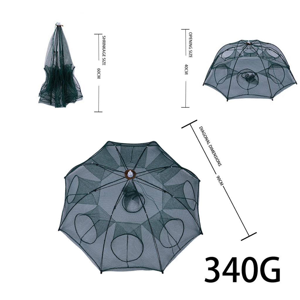 Perangkap Bubu Payung 6 Lubang Alat Jaring Pancing Jaring Jala Ikan Udang Kepiting Fish Trap Net