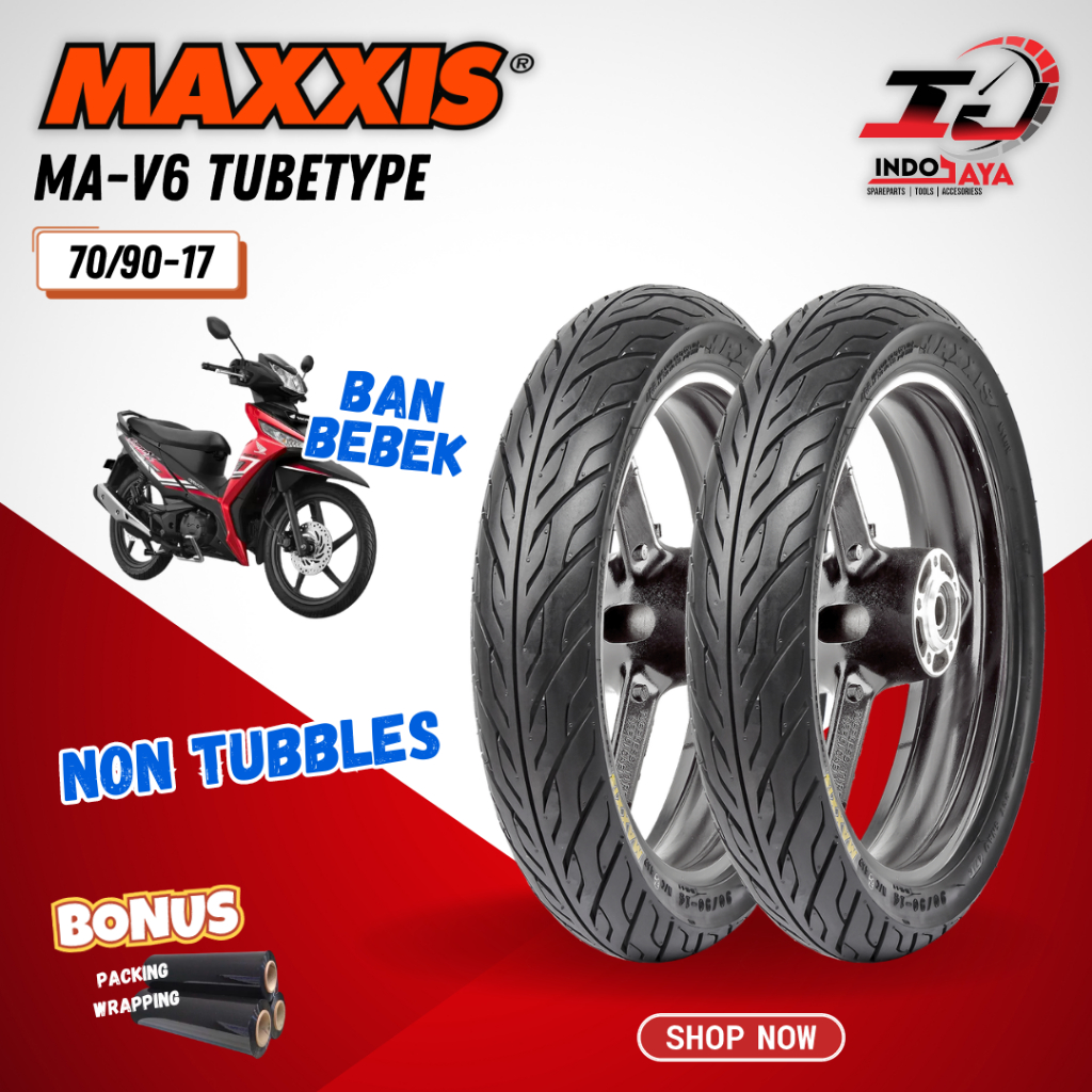[BAYAR DI TEMPAT] Maxxis Tubetype Ma-V6 / Ban Maxxis (60/90-17 - 70/90-17 - 80/90-17 - 90/80-17 )