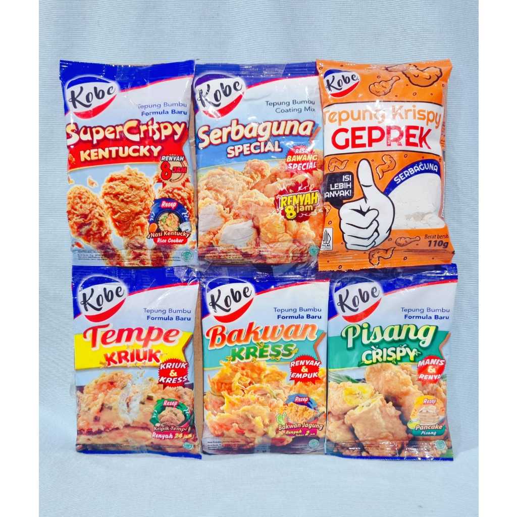 

Kobe Tepung Bumbu Super Crispy Kentucky / Serbaguna Special / Tempe Kriuk / Bakwan Kress / Pisang Crispy / Tepung Krispy Geprek (2 Pcs)